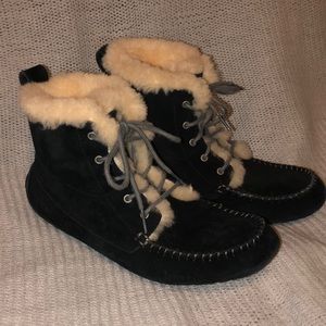 Uggs Lace Up Ankle Moccasins